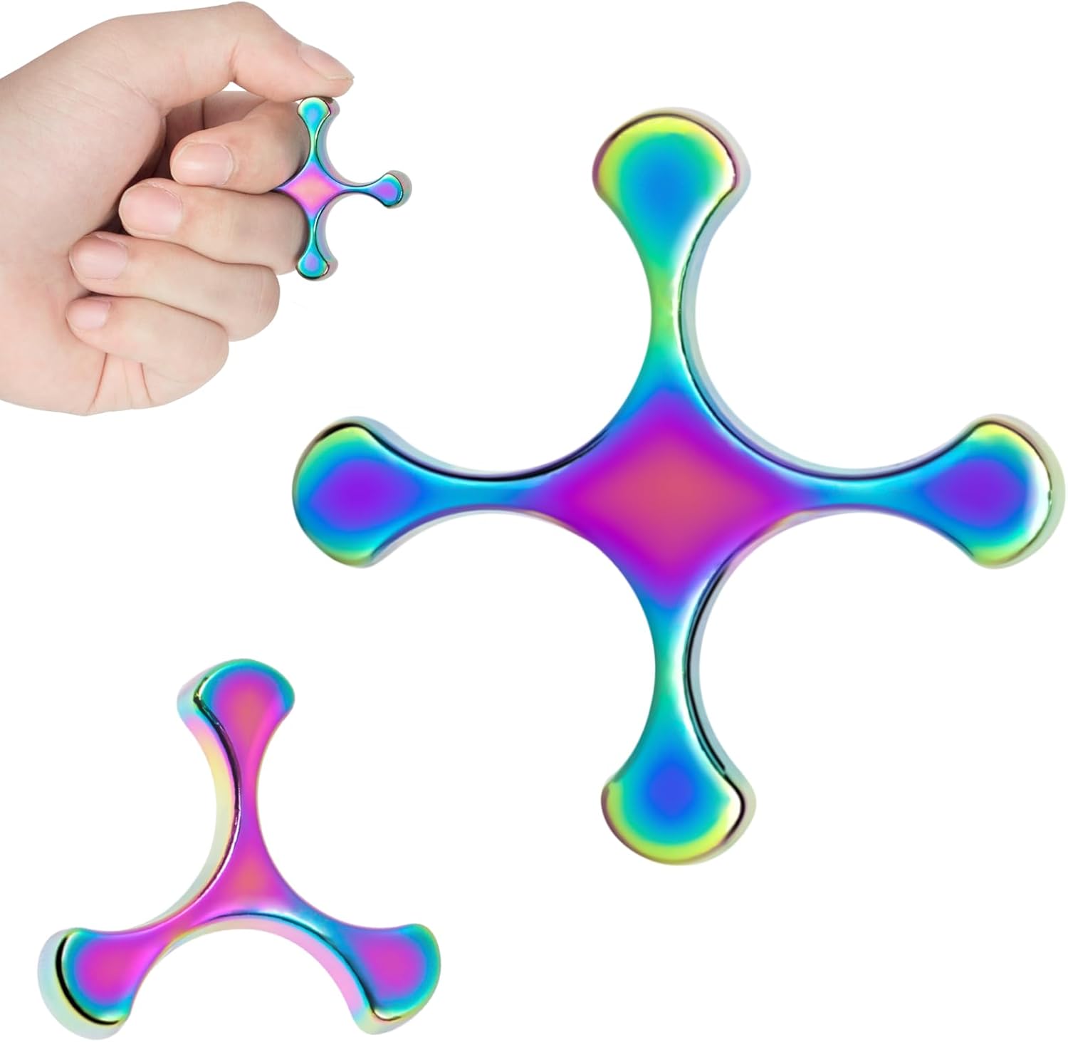 Metal Finger Fidget Flipper 2Pack - Quiet Fidget Toys Adults - Premium Fidget Roller Stim Toys for Adults - Stocking Stuffer & Top Gadget Gift Idea (Black Nickle)