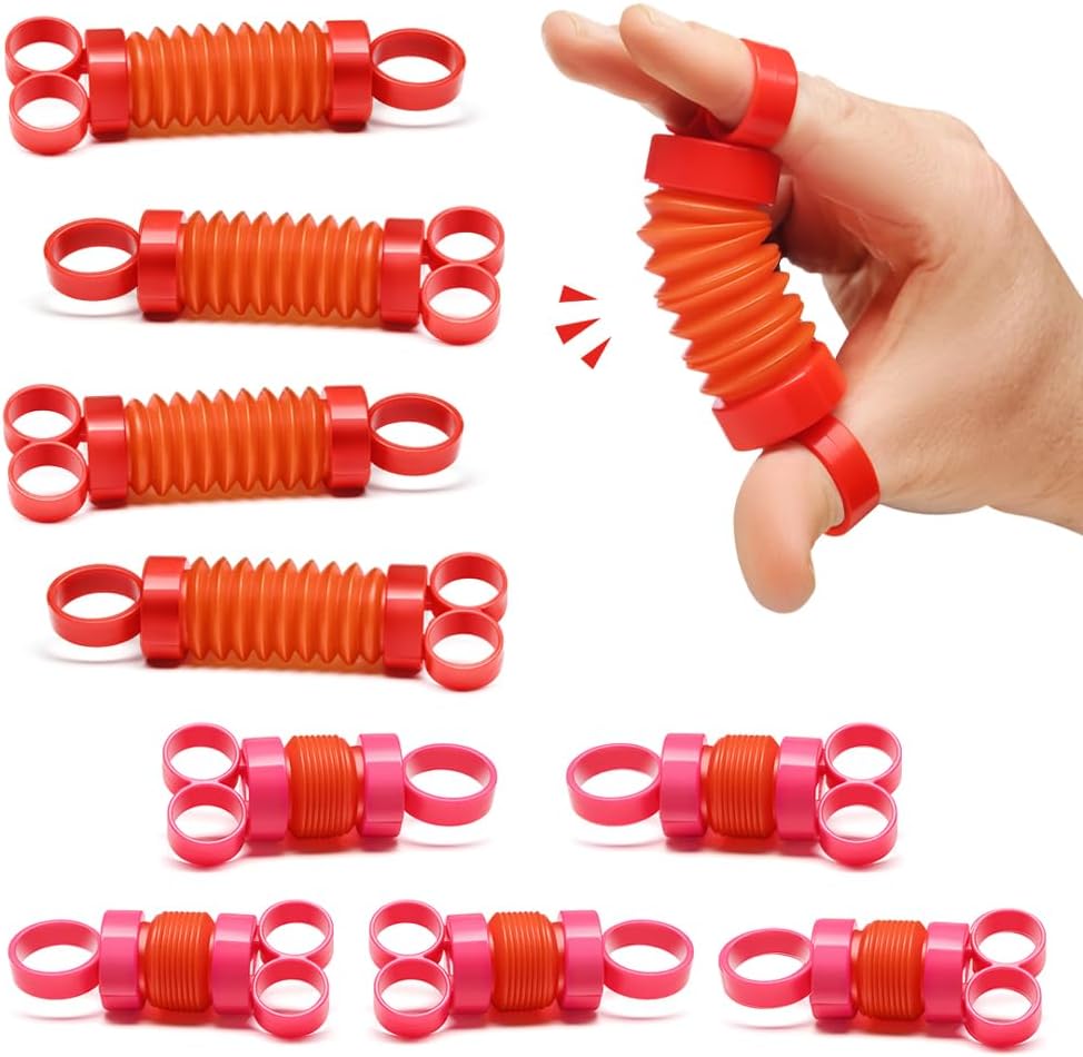 Finger Poppers Fidget Toy for Kids - Hand Exercisers Pop Tube Mini Fidget Toys - Sensory Toy for Girls and Boys - Finger Strengthener and Occupational Therapy Toy Stocking Stuffers - Pack of 2