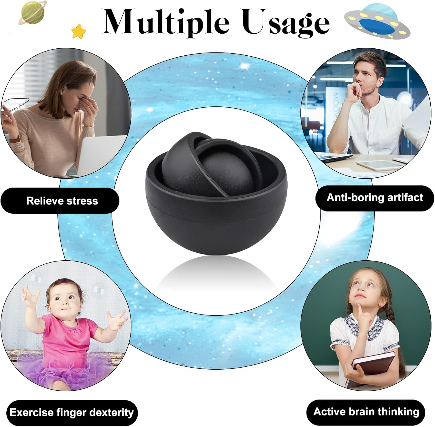 Fidget Toys for Adults, Autism Sensory Toys for Autistic Children Kids 8-12, Gift Ideas Desk Toy ADHD Stress Relief Fidget Spinner Party Favors Cool Gadgets for Men Boys