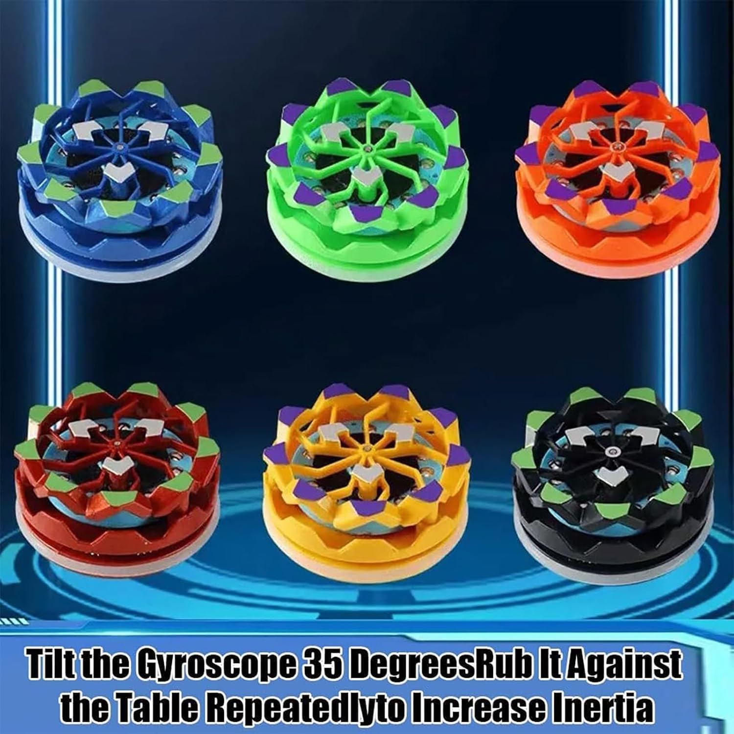 Fireworks Fingertip Gyro,Handheld Fireworks Gyroscope,Collision Sparks Light Up Spinning Top Toy,Creative Gyroscope Toy for Kids,Fidget Spinners for Adults, Cool Flashing Spinning Toys (6 PCS)