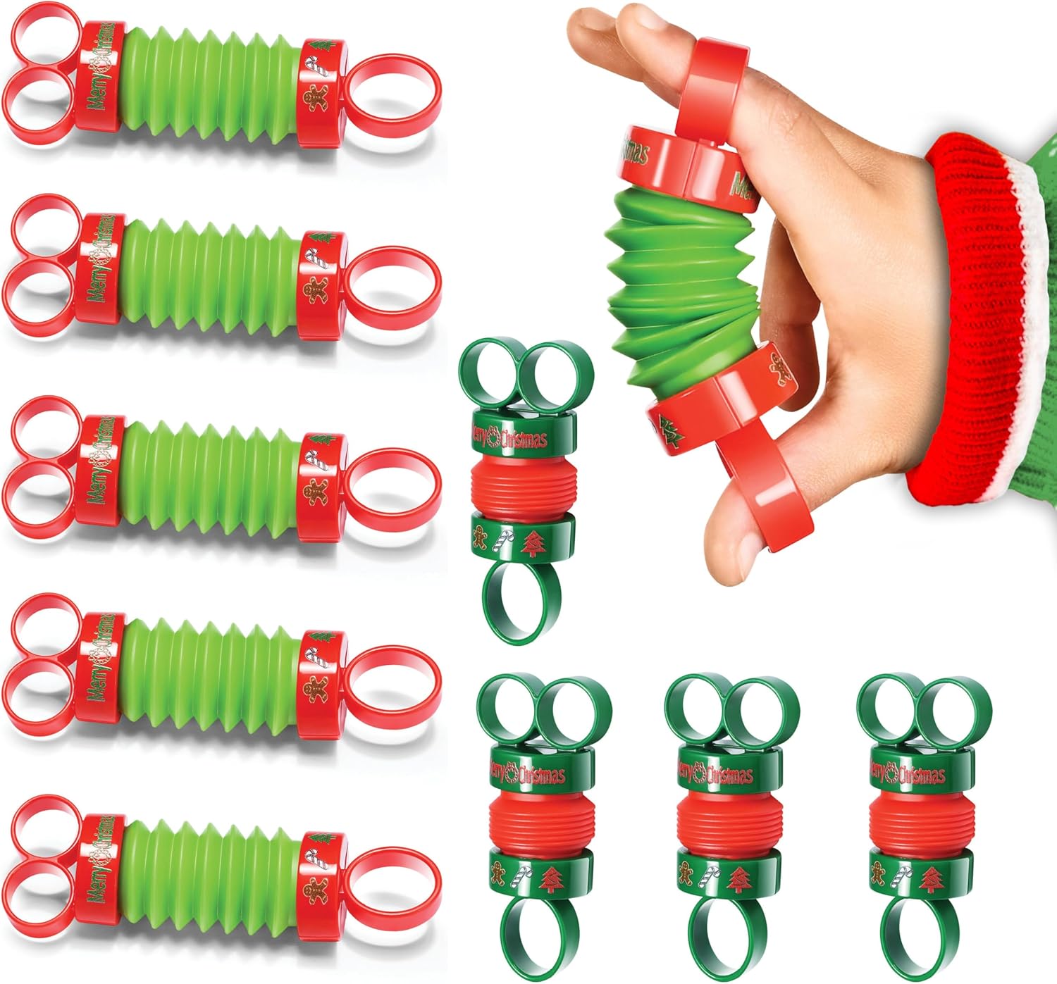 Finger Poppers Fidget Toy for Kids - Hand Exercisers Pop Tube Mini Fidget Toys - Sensory Toy for Girls and Boys - Finger Strengthener and Occupational Therapy Toy Stocking Stuffers - Pack of 2